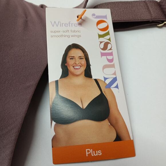 Joyspun Plus Wirefree Full Coverage Bra Women's Size 46DDD Purple Smooth Wings - Picture 2 of 5